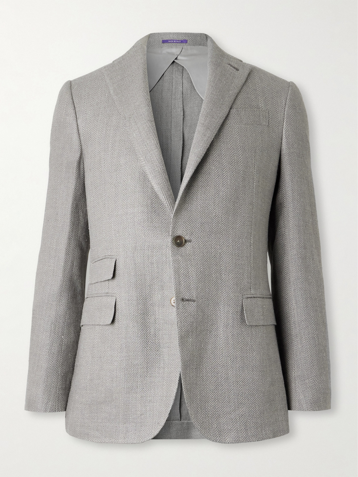 Ralph Lauren Purple Label Kent Herringbone Linen, Silk and Cotton-Blend Suit Jacket - Men