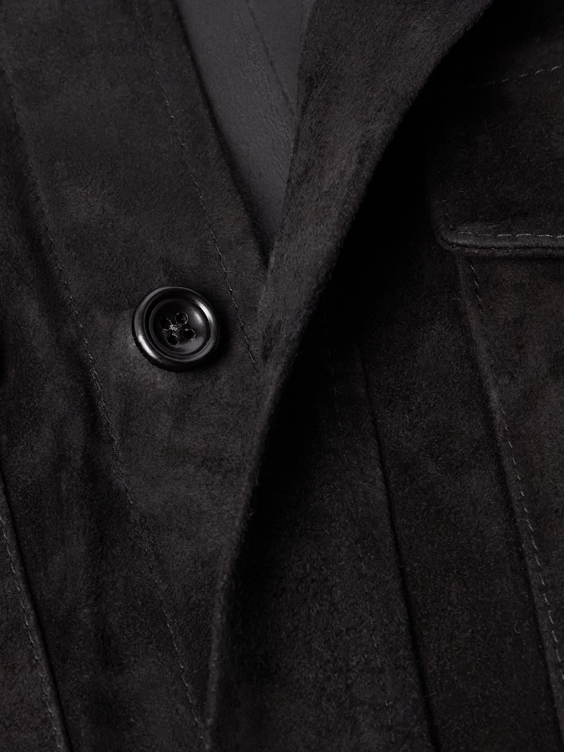 Ralph Lauren Barron Suede Overshirt In Black