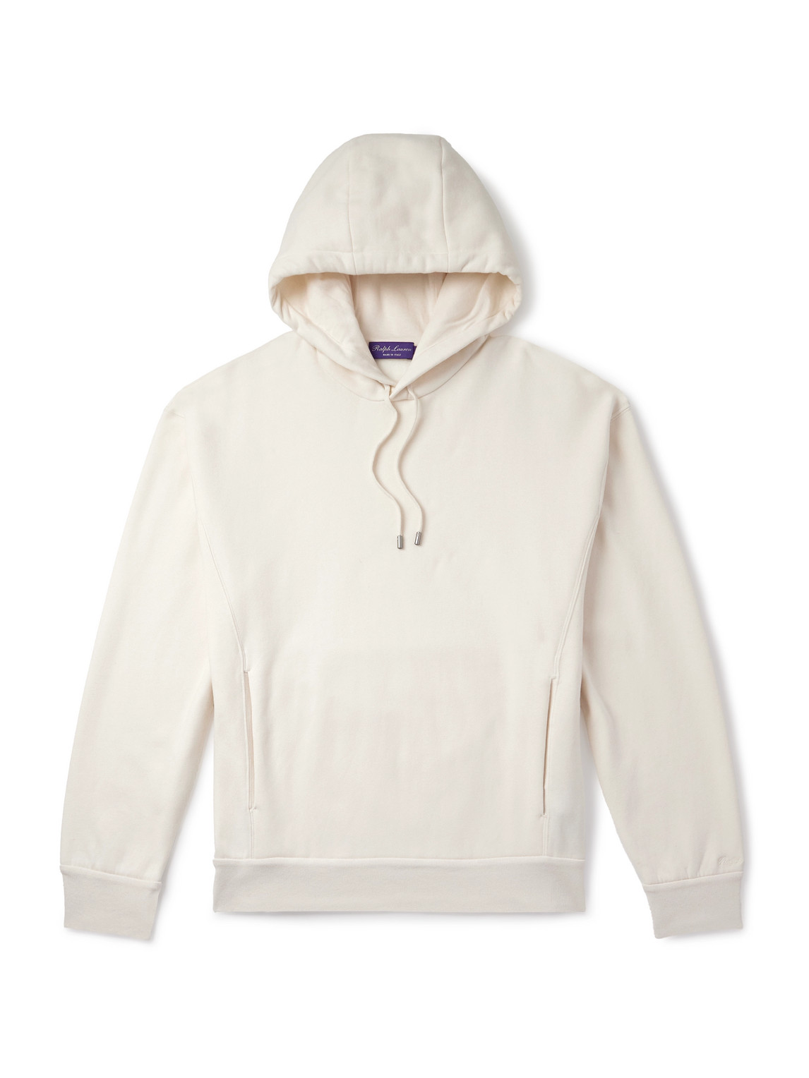 Ralph Lauren Cotton And Cashmere-blend Jersey Hoodie In Neutral