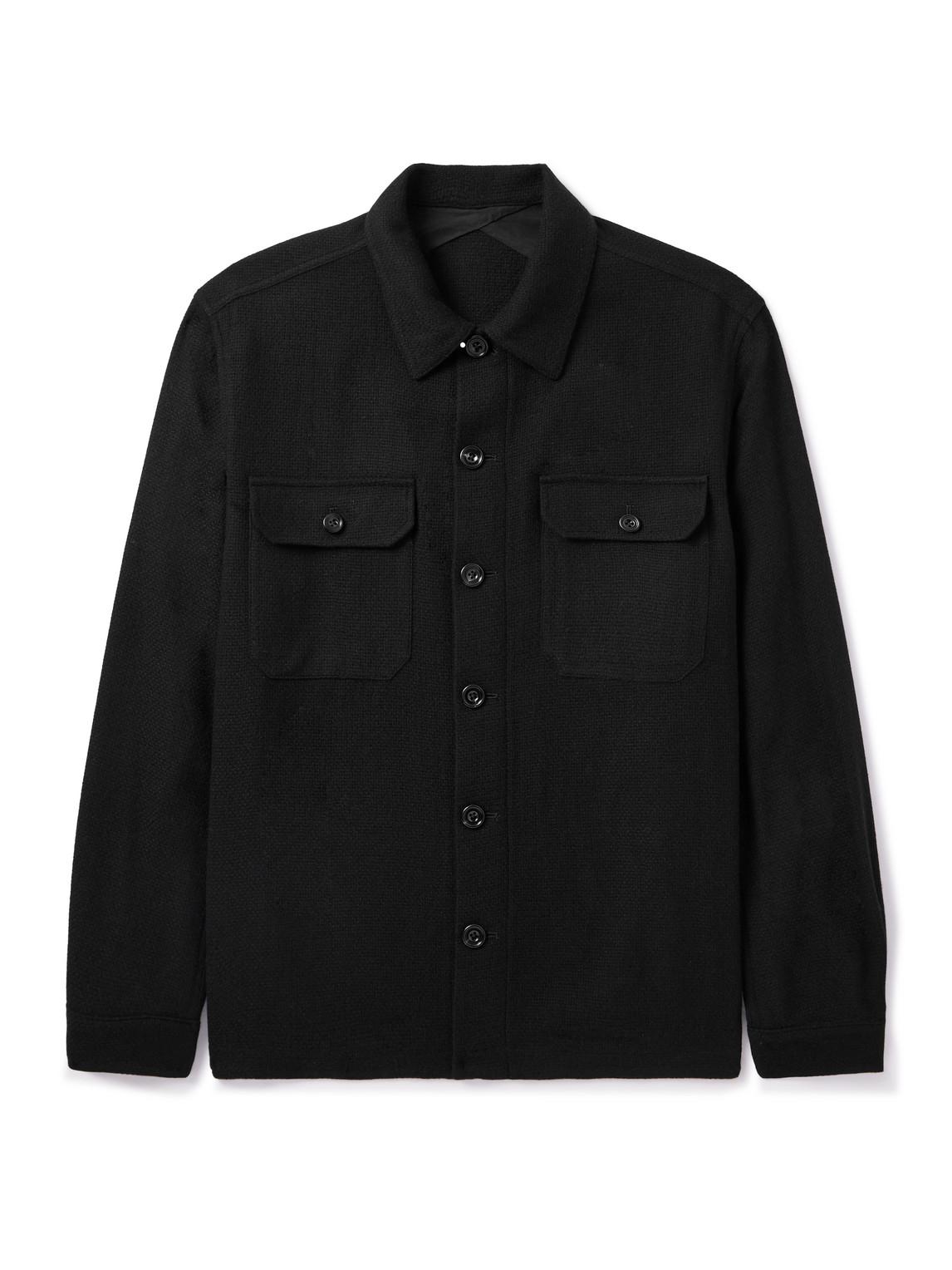 Basketweave-Knit Cashmere Shirt Jacket