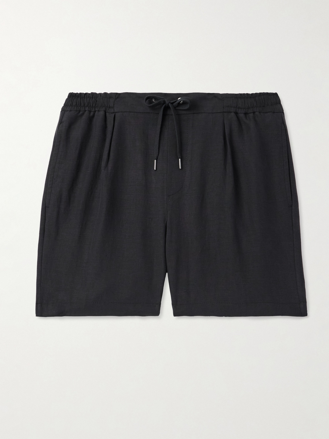 Ralph Lauren Purple Label Dorest Straight-Leg Pleated Silk and Linen-Blend Drawstring Shorts - Men