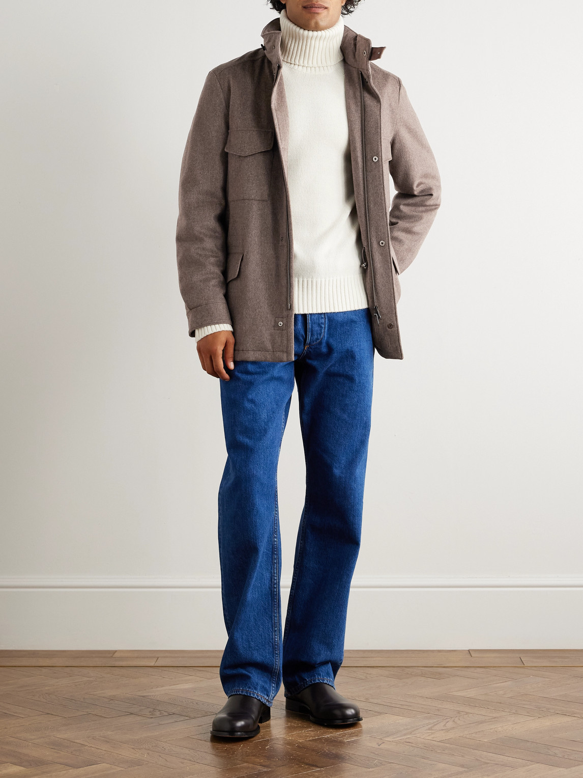 Loro Piana Traveller Padded Rain System® Cashmere Field Jacket In Brown
