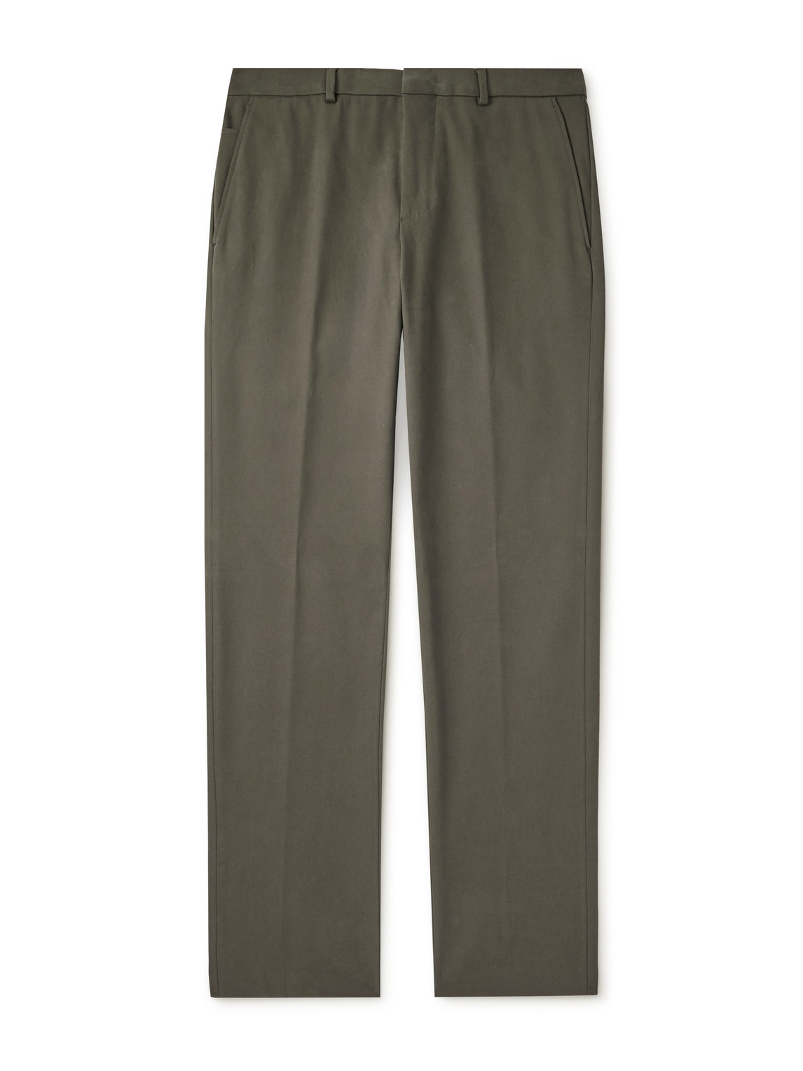 Loro Piana Jarno Austin Straight-leg Stretch-cotton Twill Trousers In Green