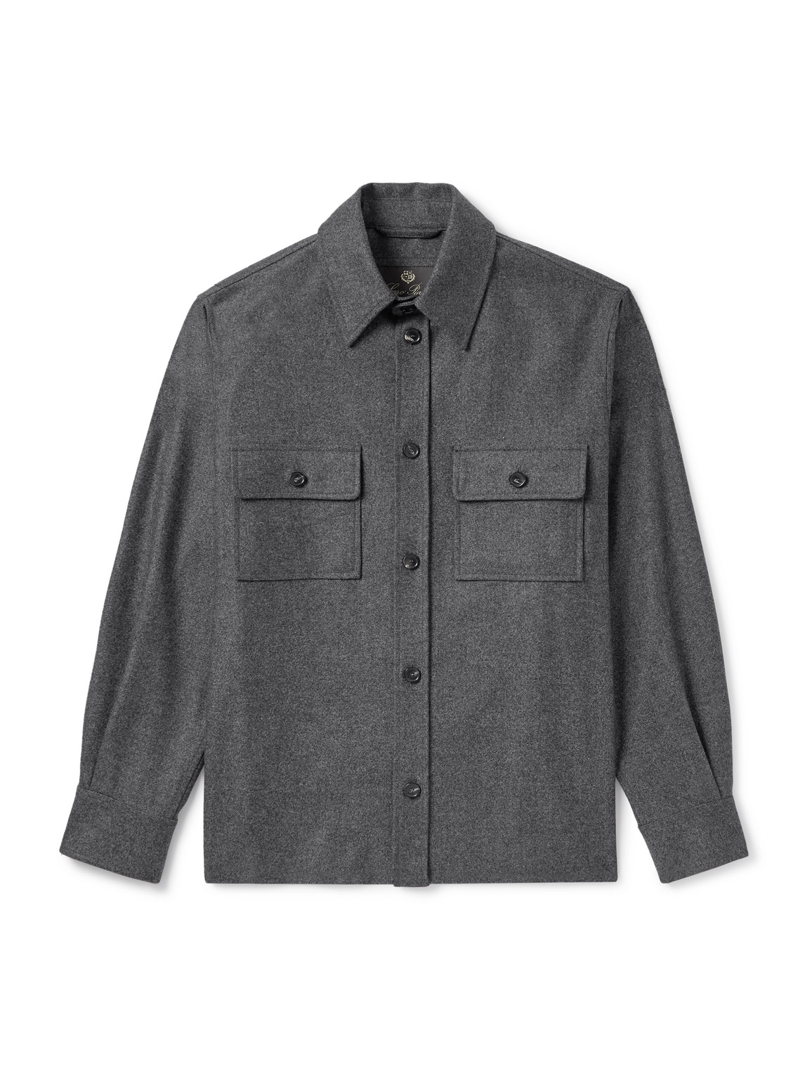 Loro Piana Jim Wish® Flannel Overshirt In Gray