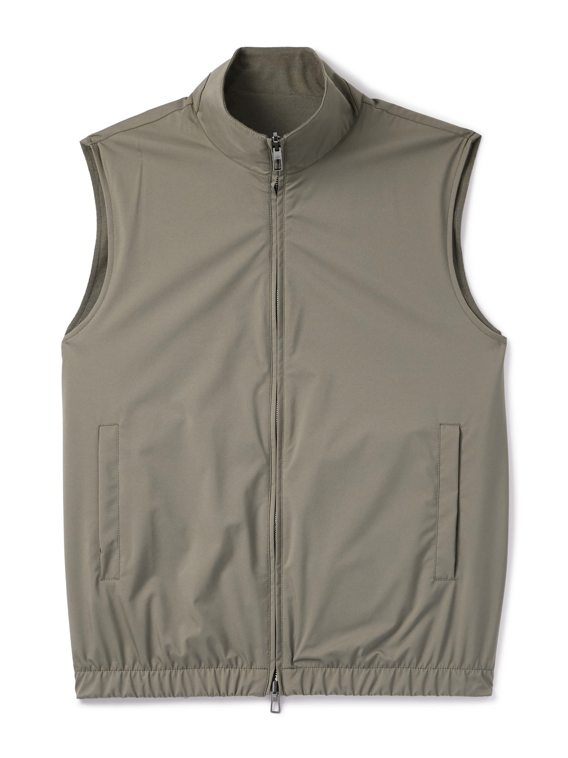 Loro Piana Slim-fit Reversible Storm System® Windwish™ Twill And Wool Gilet In Green