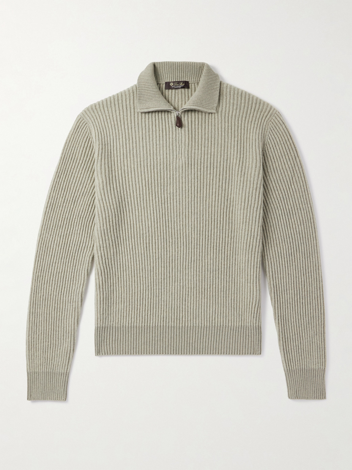 Loro Piana Plane Tree Ribbed Cashmere Half-Zip Sweater - Men