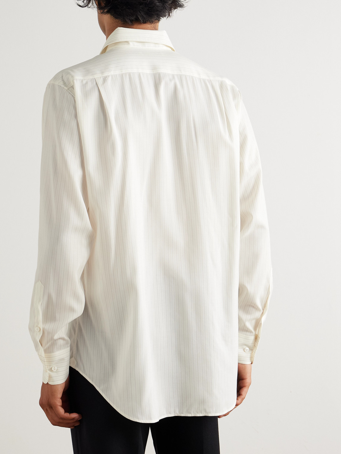 André Striped Wool And Silk-Blend Shirt