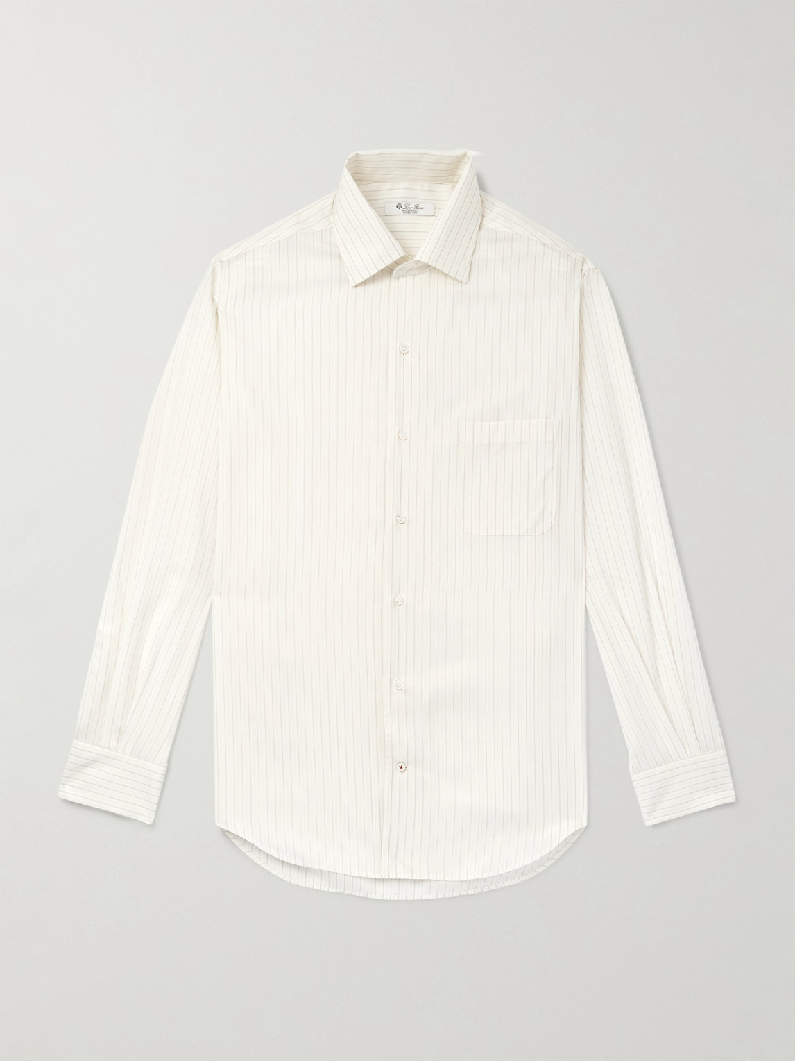 Loro Piana André Striped Wool and Silk-Blend Shirten