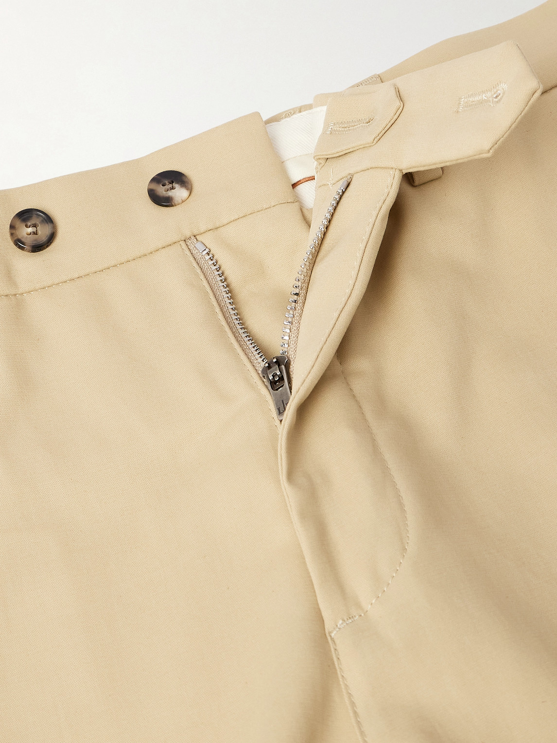 Loro Piana Carlo Hyannis Tapered Cotton-blend Trousers In Neutral