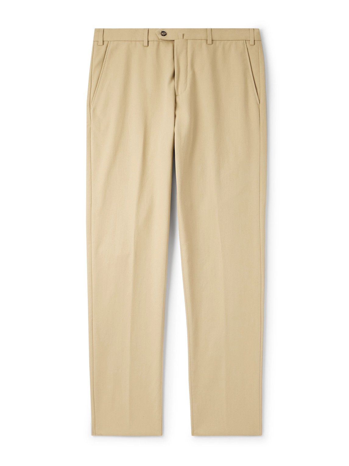 Loro Piana Carlo Hyannis Tapered Cotton-blend Trousers In Neutral