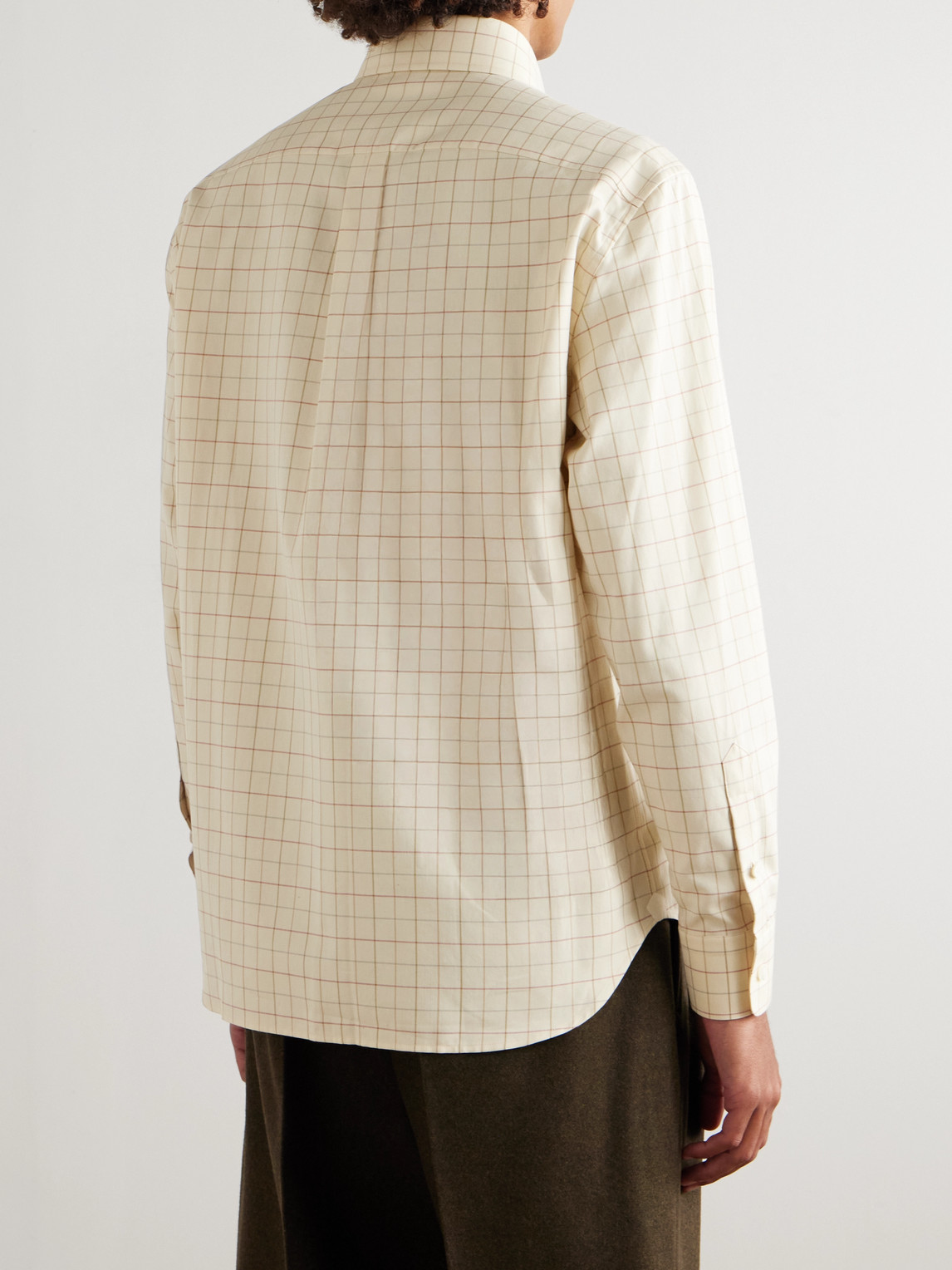 Loro Piana Elia Button Down-collar Checked Cotton Shirt In Neutral