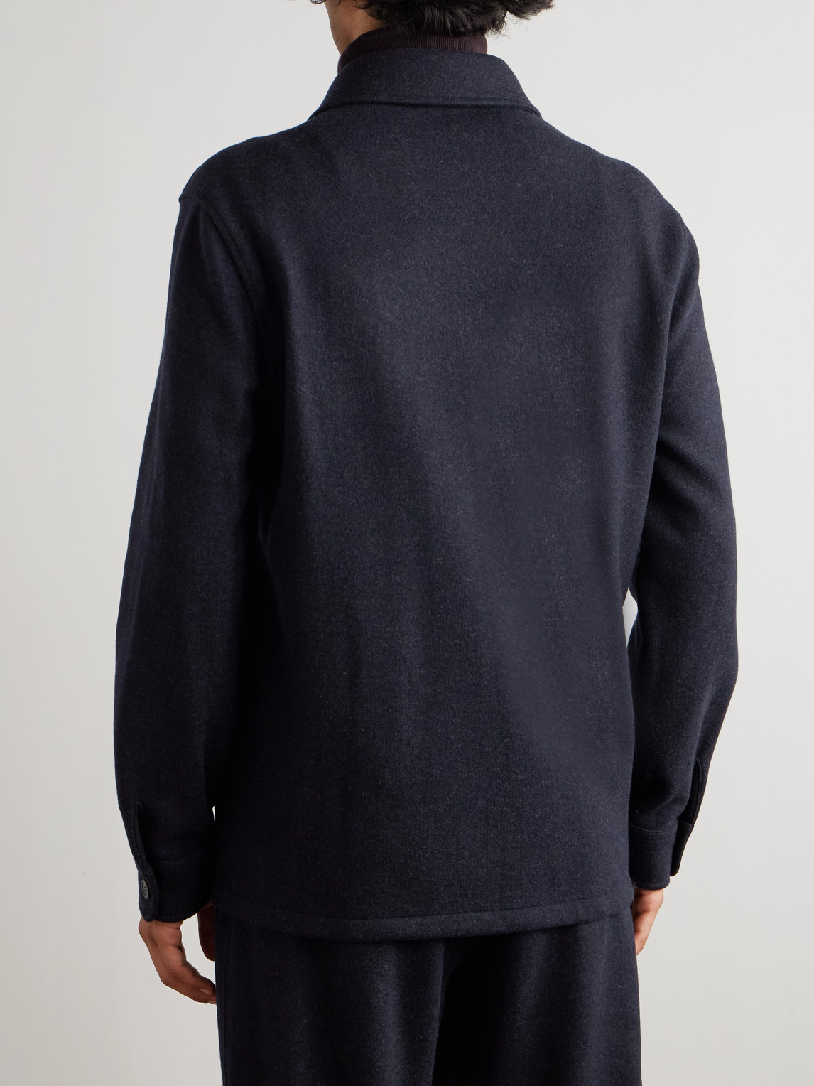 Loro Piana Marco Jersey Novalis Overshirt In Blue