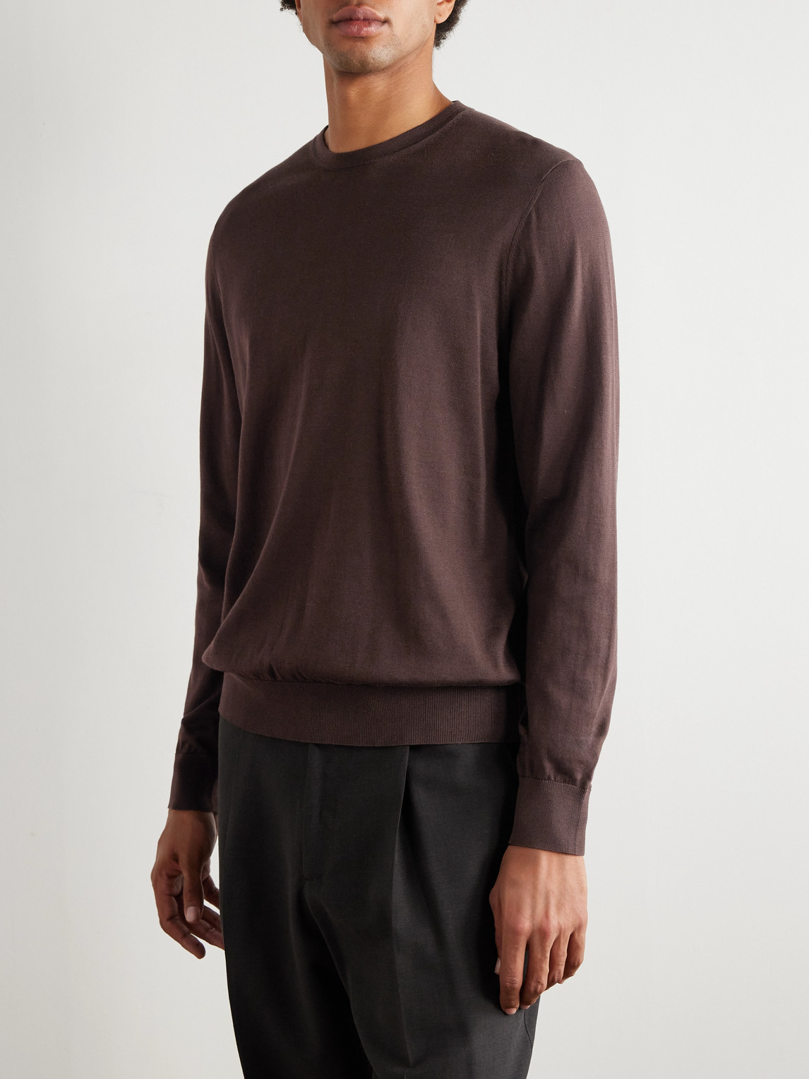  Loro Piana - Ice Wish™ Sea Island Cotton Sweater - Men - Brown - It 46 