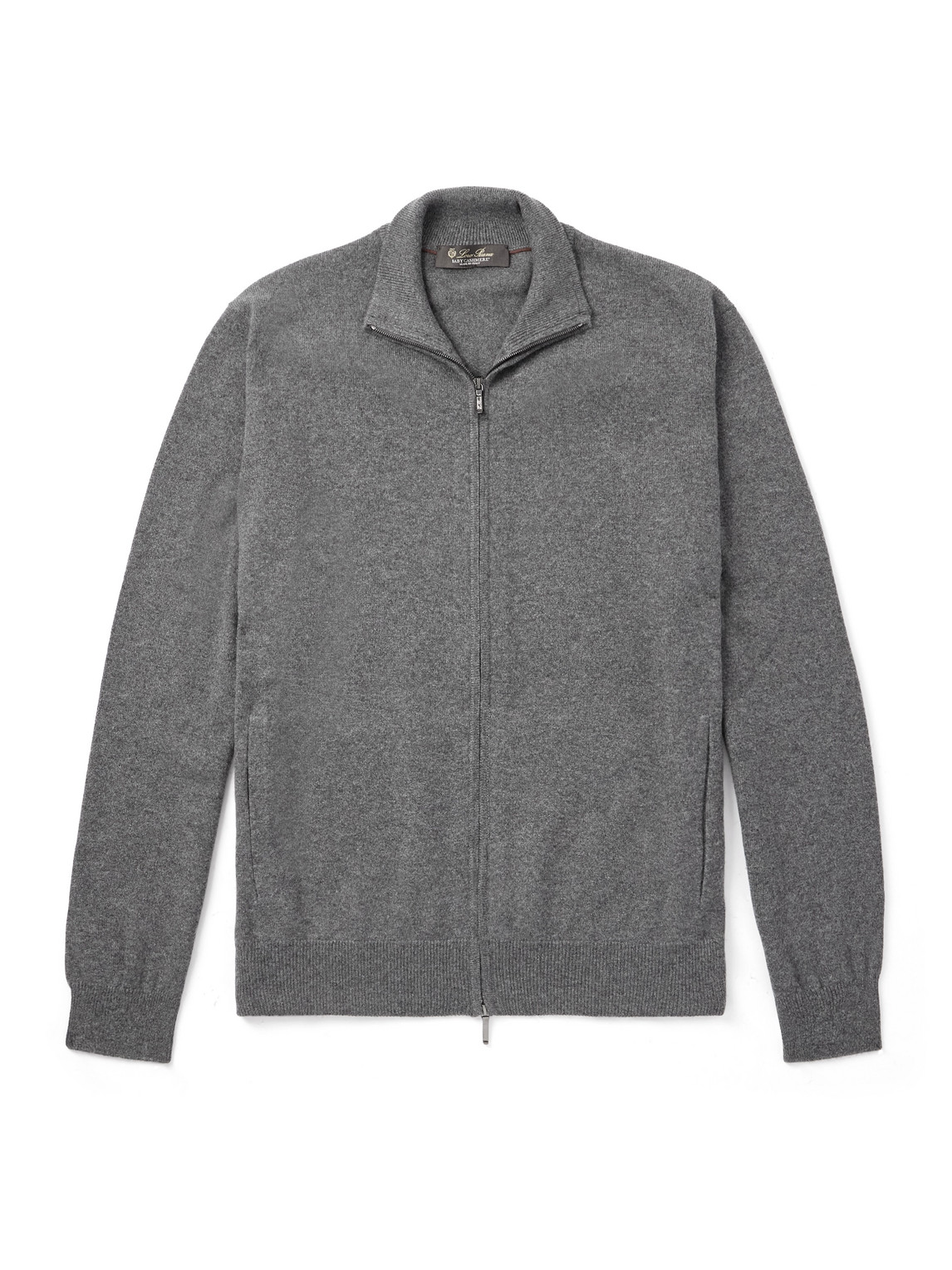 Loro Piana Cashmere Zip-up Sweater In Gray