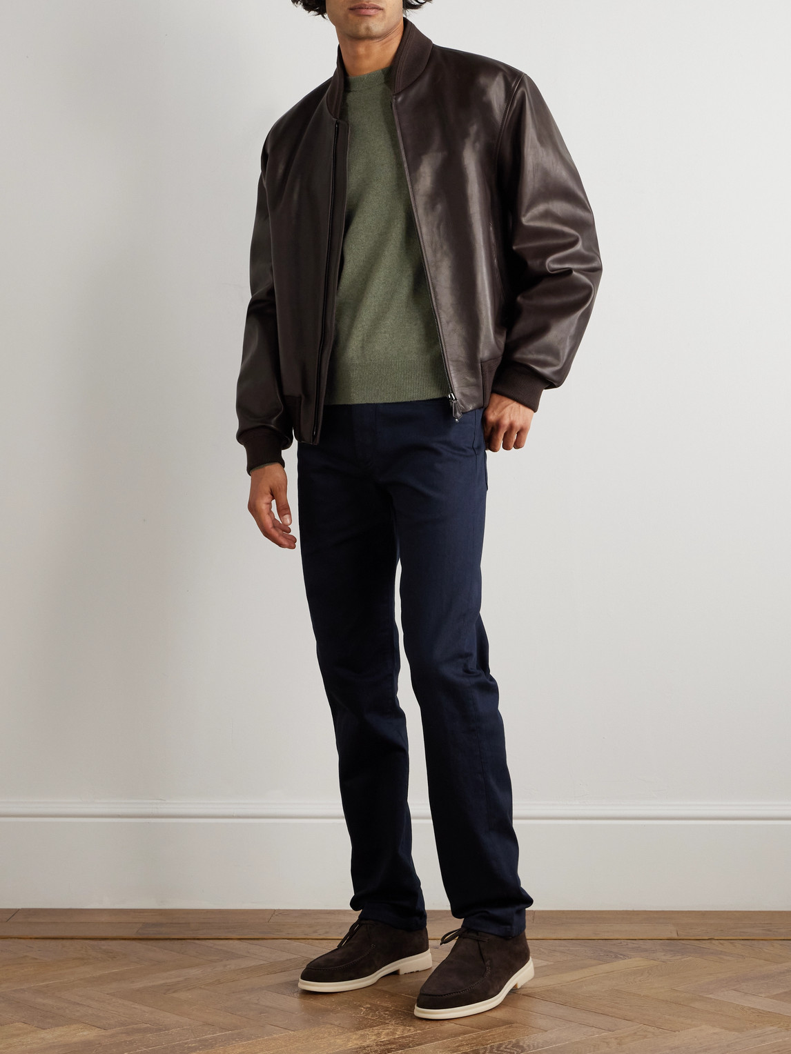 Loro Piana Slim-fit Baby Cashmere Sweater In Green