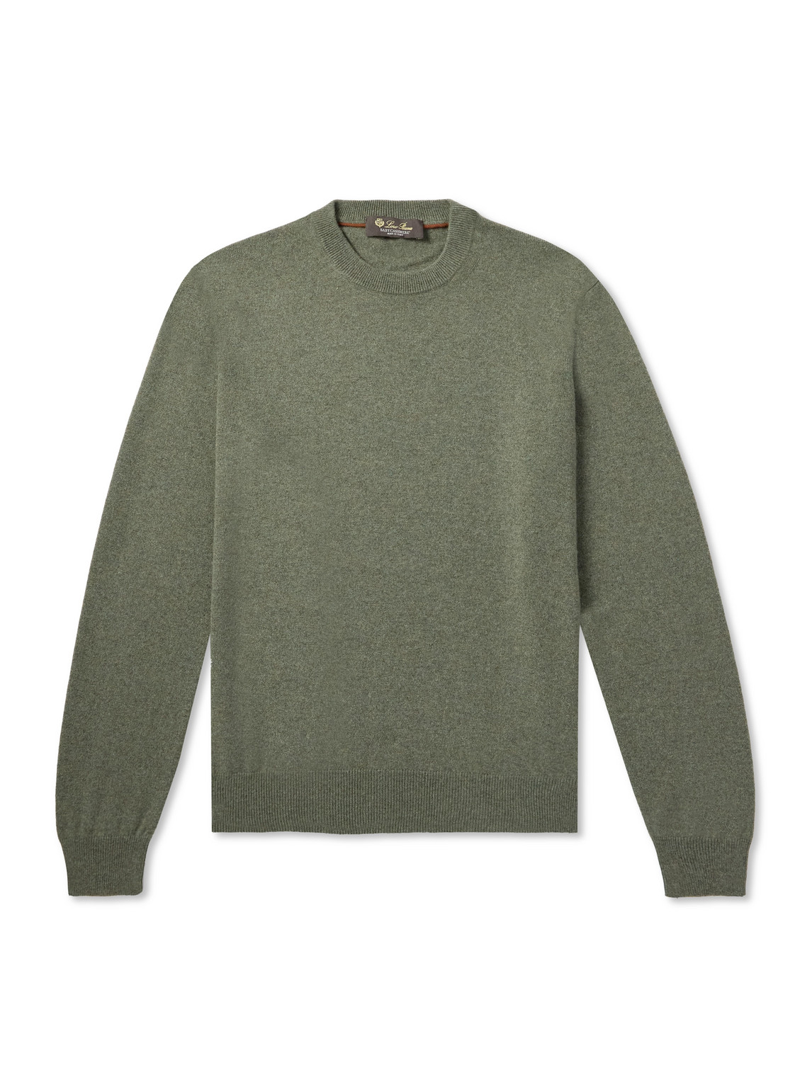 Loro Piana Slim-fit Baby Cashmere Sweater In Green