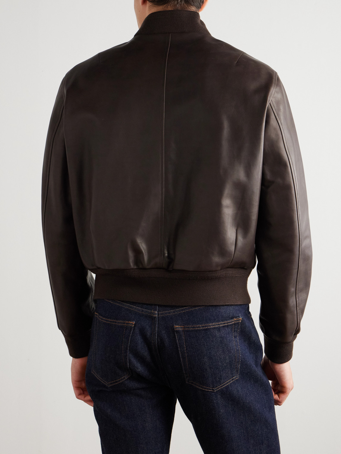 Loro Piana Leather Bomber Jacket