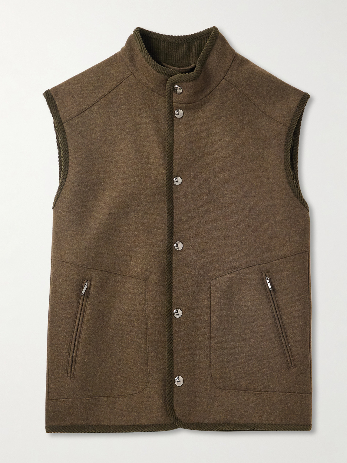 Loro Piana Kelvin Wish® Wool And Cashmere-blend Gilet In Brown