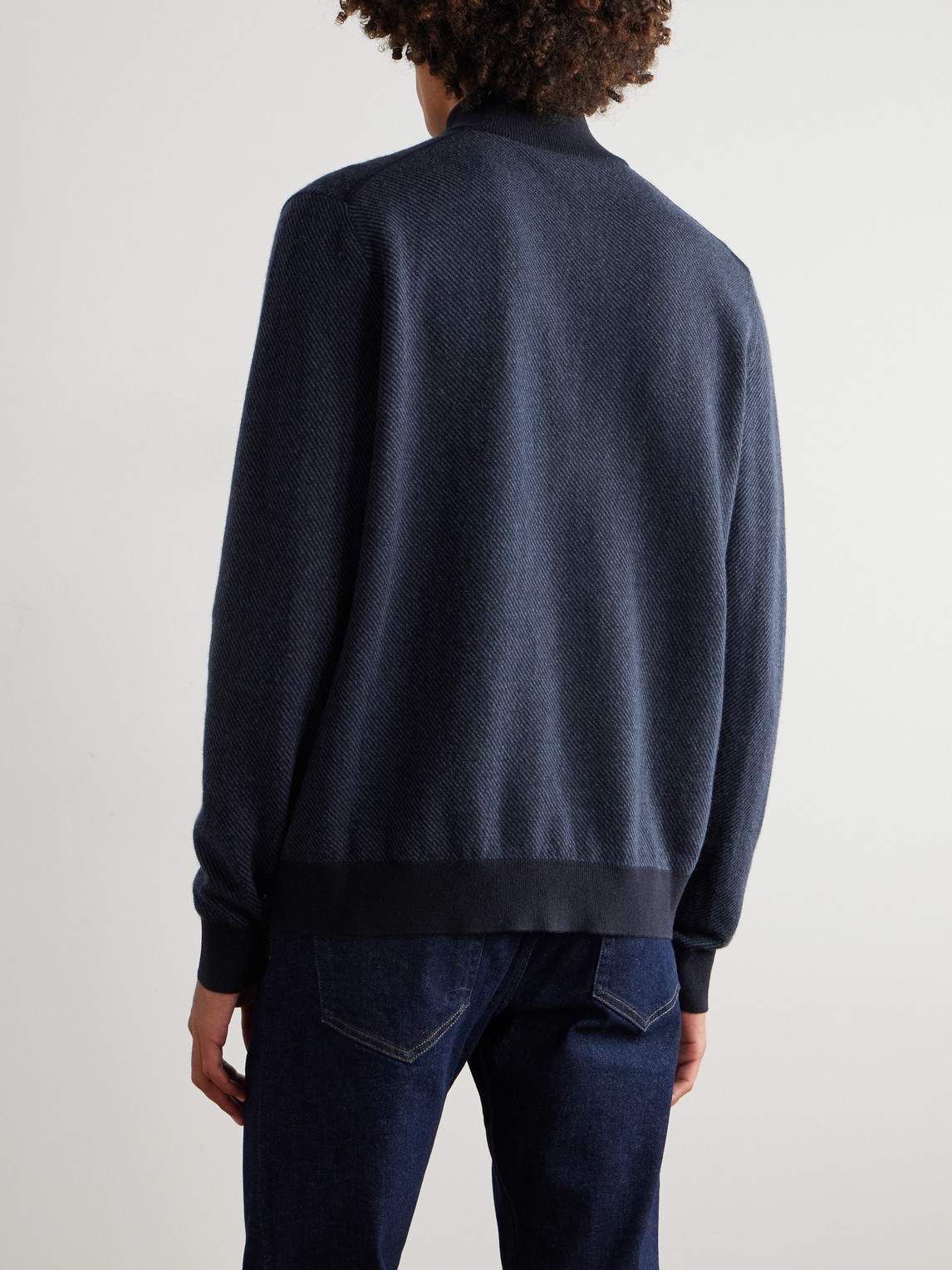 Loro Piana Roadster Cashmere Half-zip Sweater In Blue