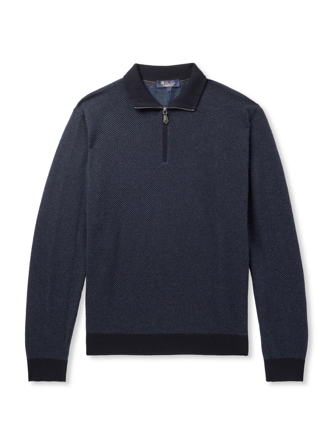 Loro Piana Roadster Cashmere Half-zip Sweater In Blue