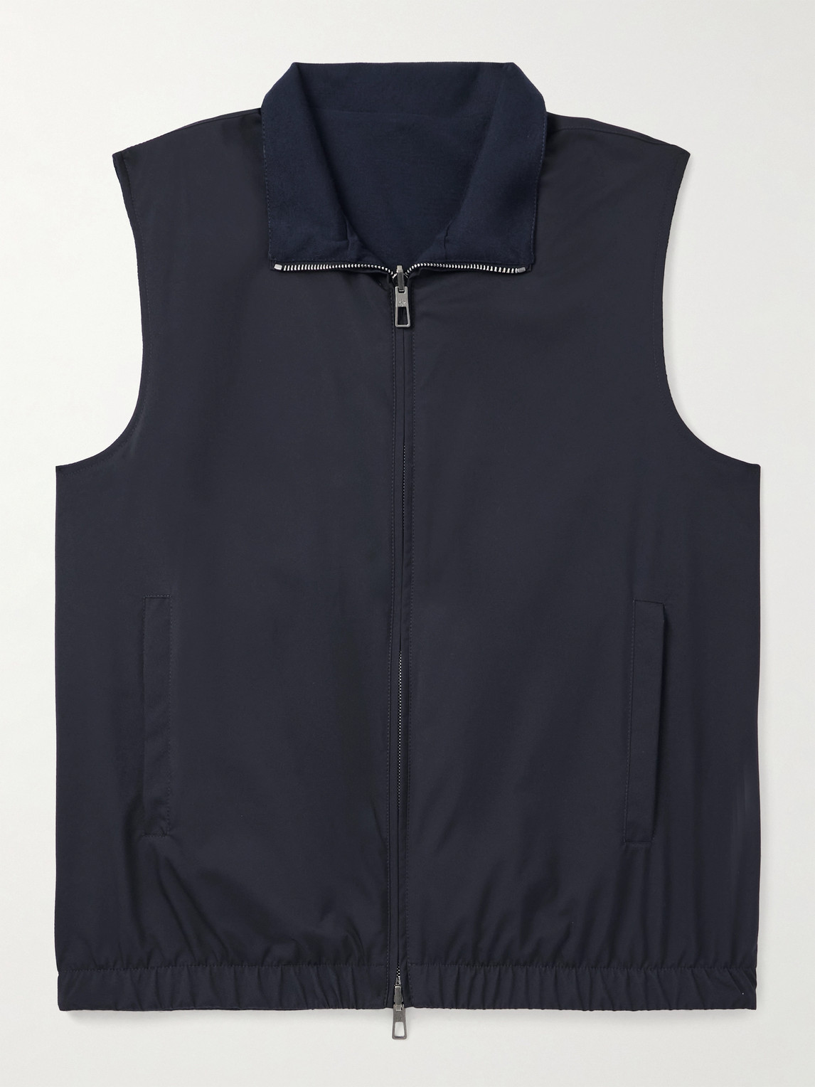 Loro Piana Slim-fit Reversible Storm System® Windwish™ Twill And Wool Gilet In Blue