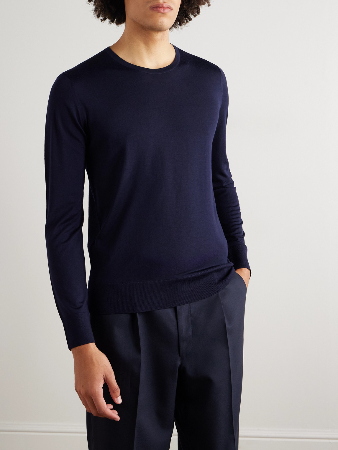Loro Piana Wish® Virgin Wool Sweater In Blue