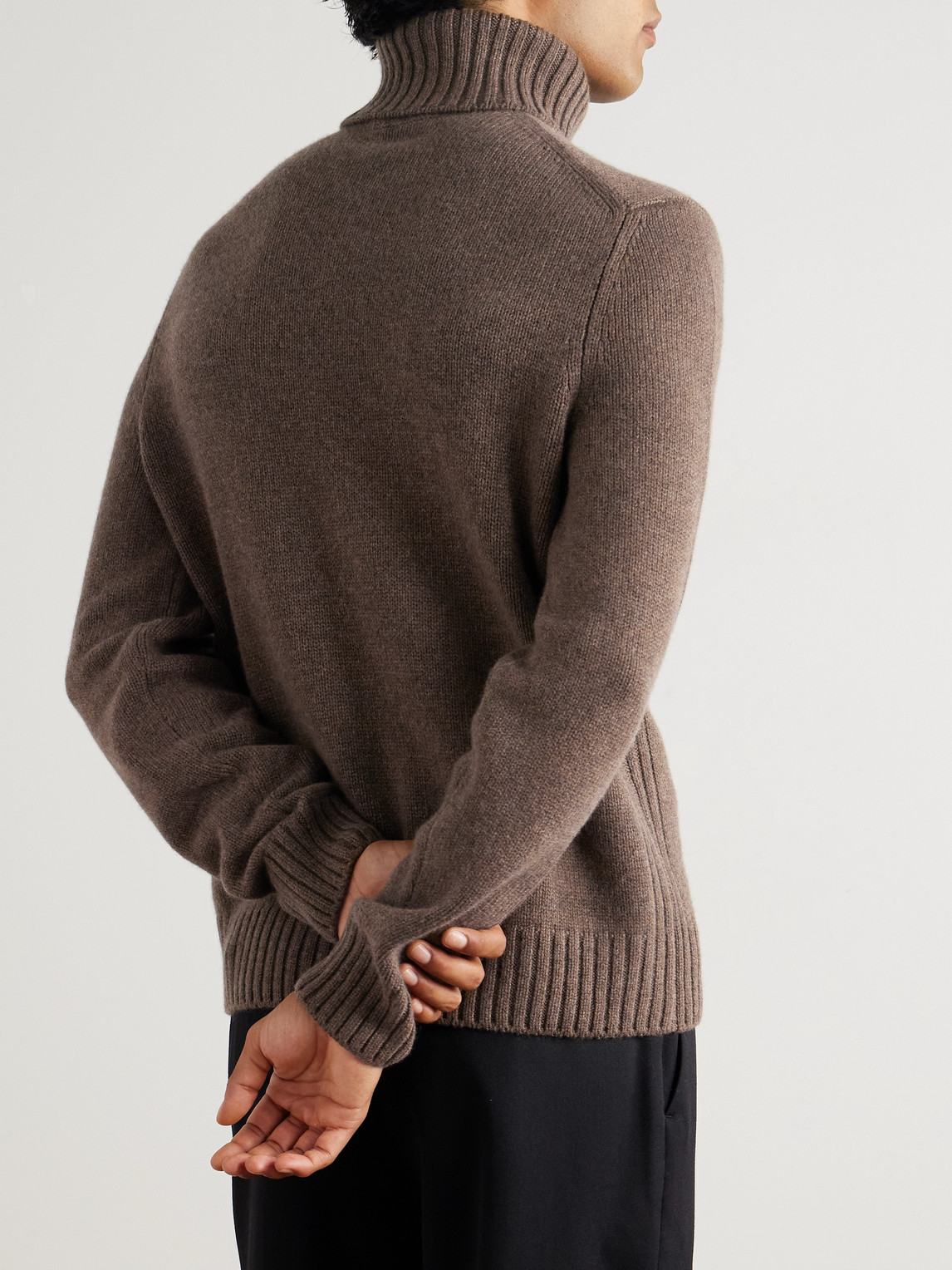 Loro Piana Parksville Baby Cashmere Rollneck Sweater In Brown