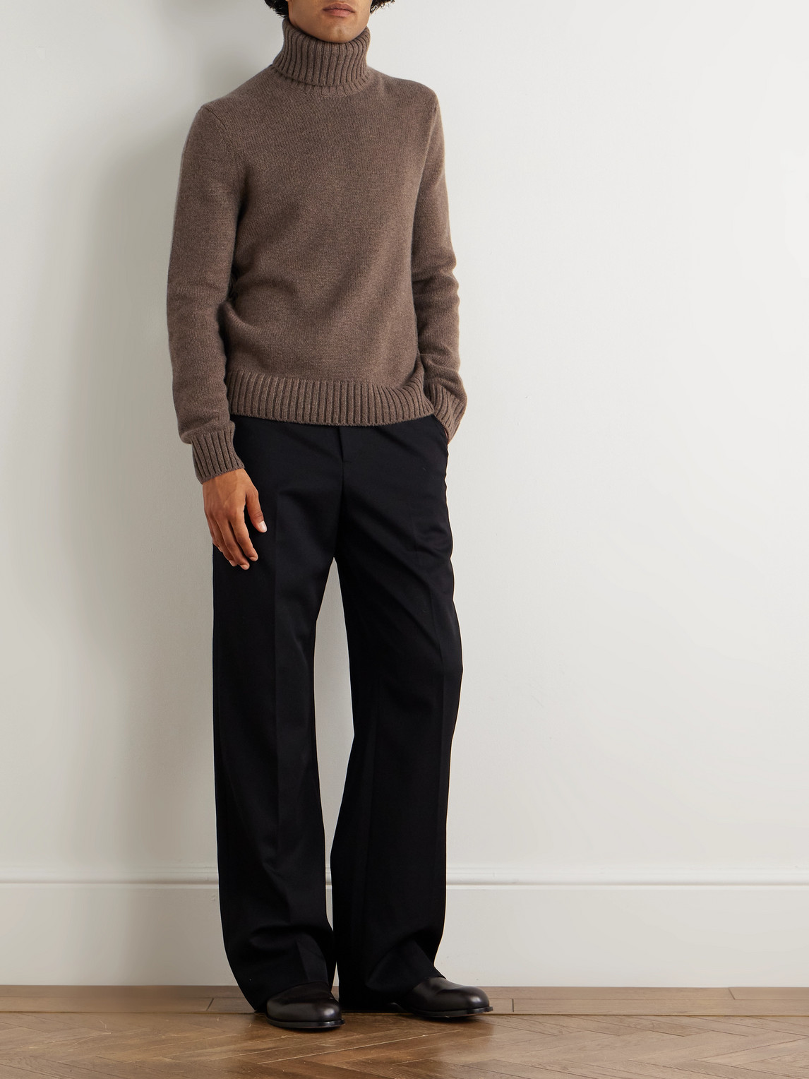 Loro Piana Parksville Baby Cashmere Rollneck Sweater In Brown