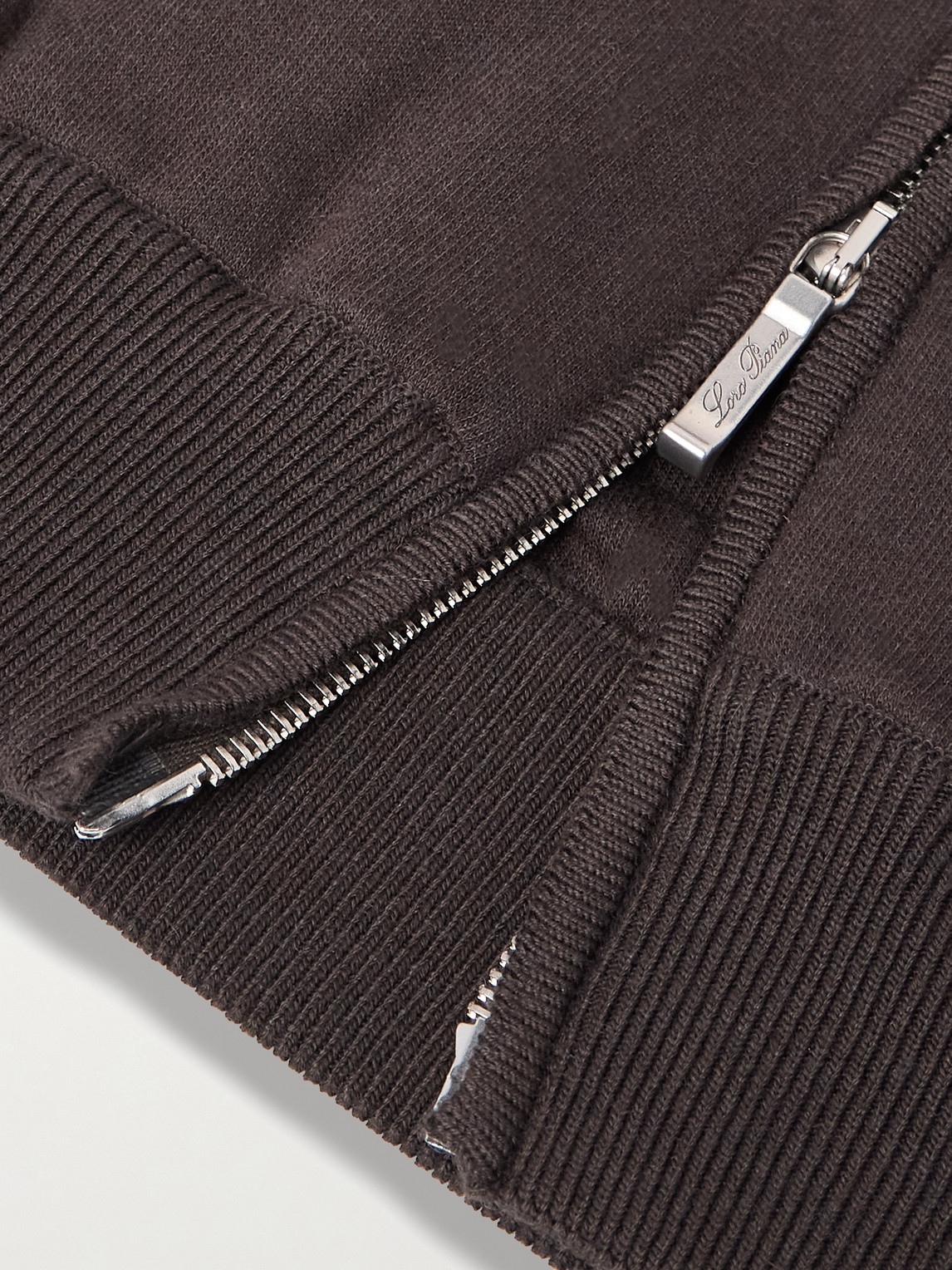 Loro Piana Whitney Ribbed Cotton, Silk And Cashmere-blend Sweater In Brown
