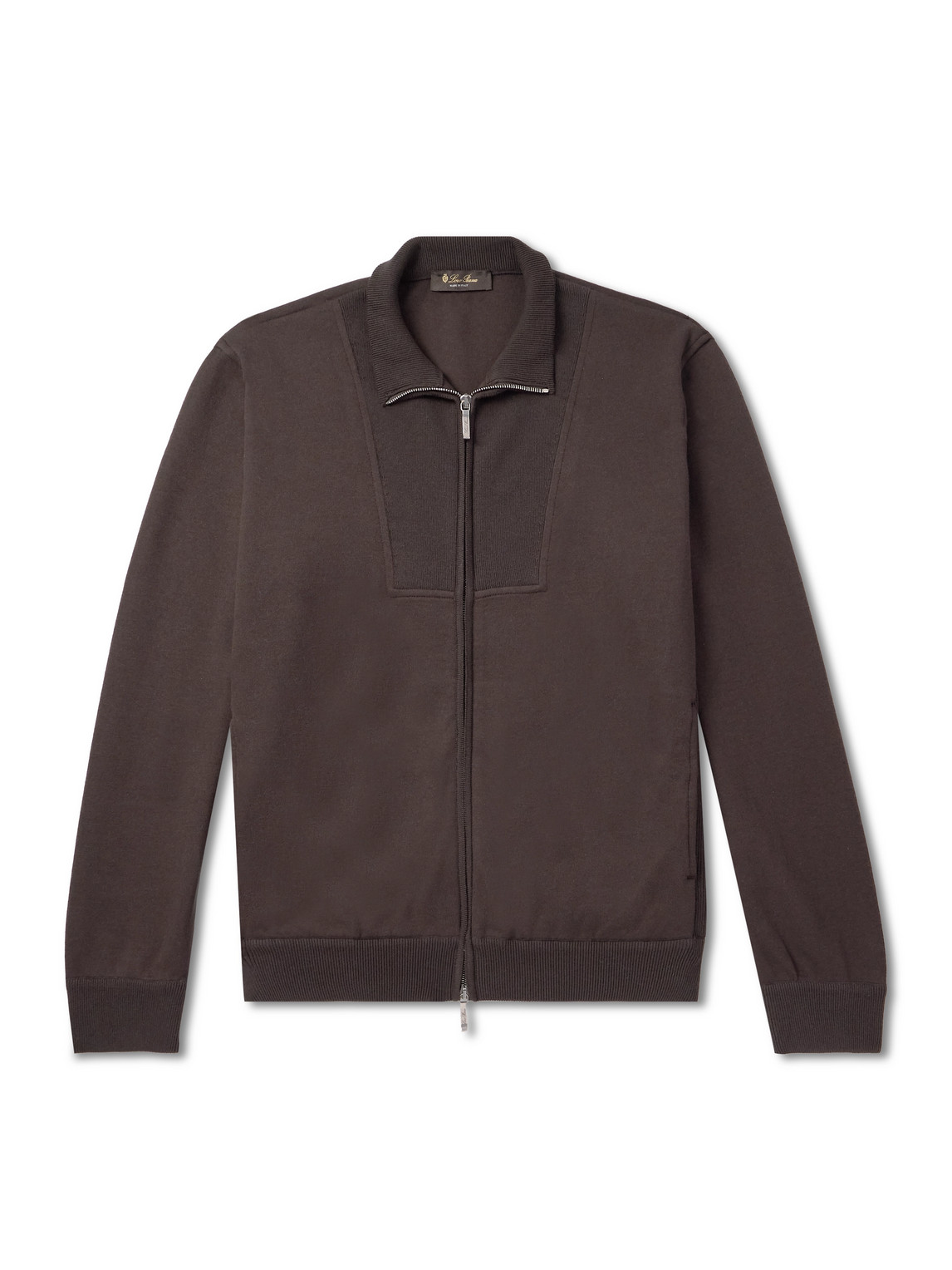 Loro Piana Whitney Ribbed Cotton, Silk And Cashmere-blend Sweater In Brown