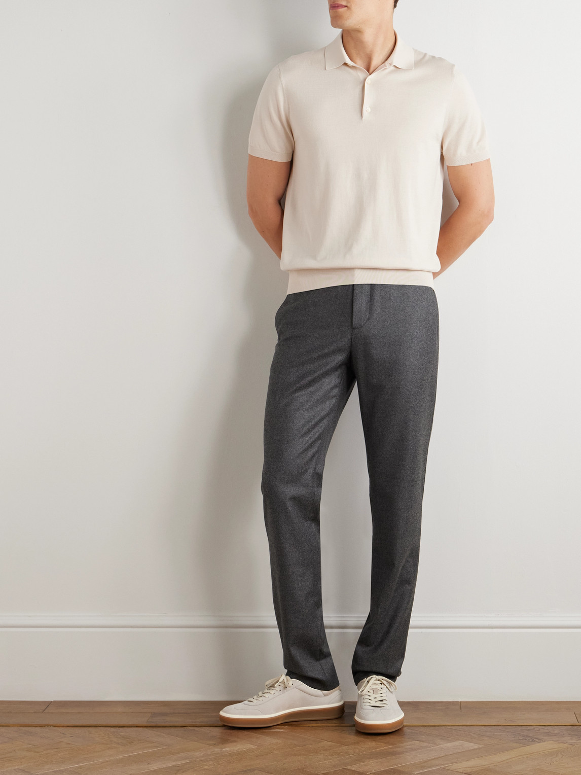 Loro Piana Leisure City Slim-fit Virgin Wool And Cashmere-blend Trousers