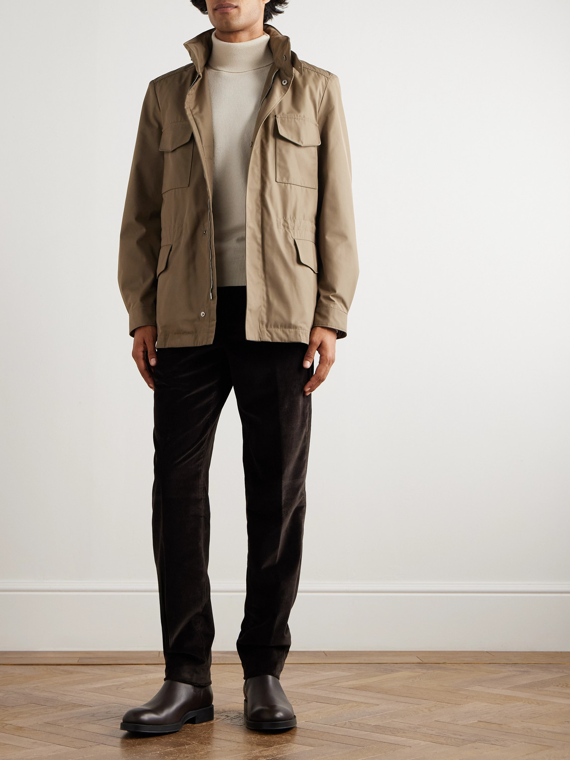 Loro Piana Jarno Hamptons Straight-leg Cotton-corduroy Trousers In Black