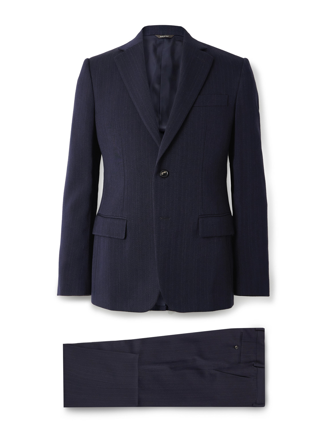 Loro Piana International Pinstriped Virgin Wool Suit In Blue