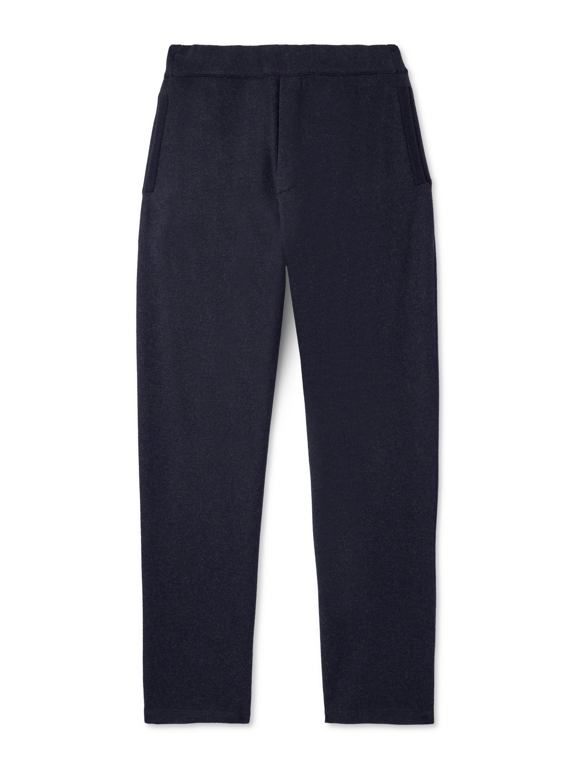 Loro Piana Rio Cashmere-blend Jersey Drawstring Trousers In Blue