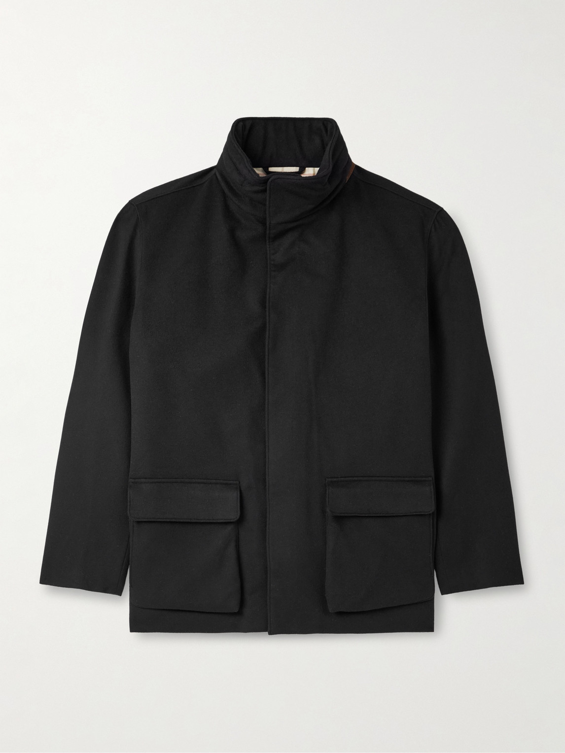 Loro Piana Suede-Trimmed Storm System® Cashmere Hooded Coaten