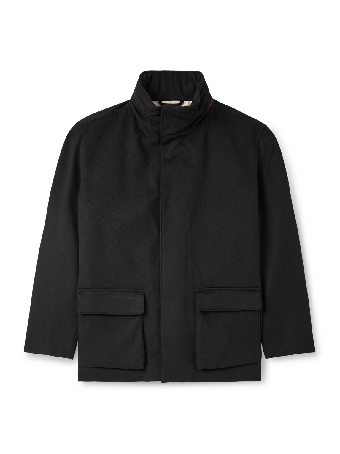 Loro Piana Suede-trimmed Storm System® Cashmere Hooded Coat In Black