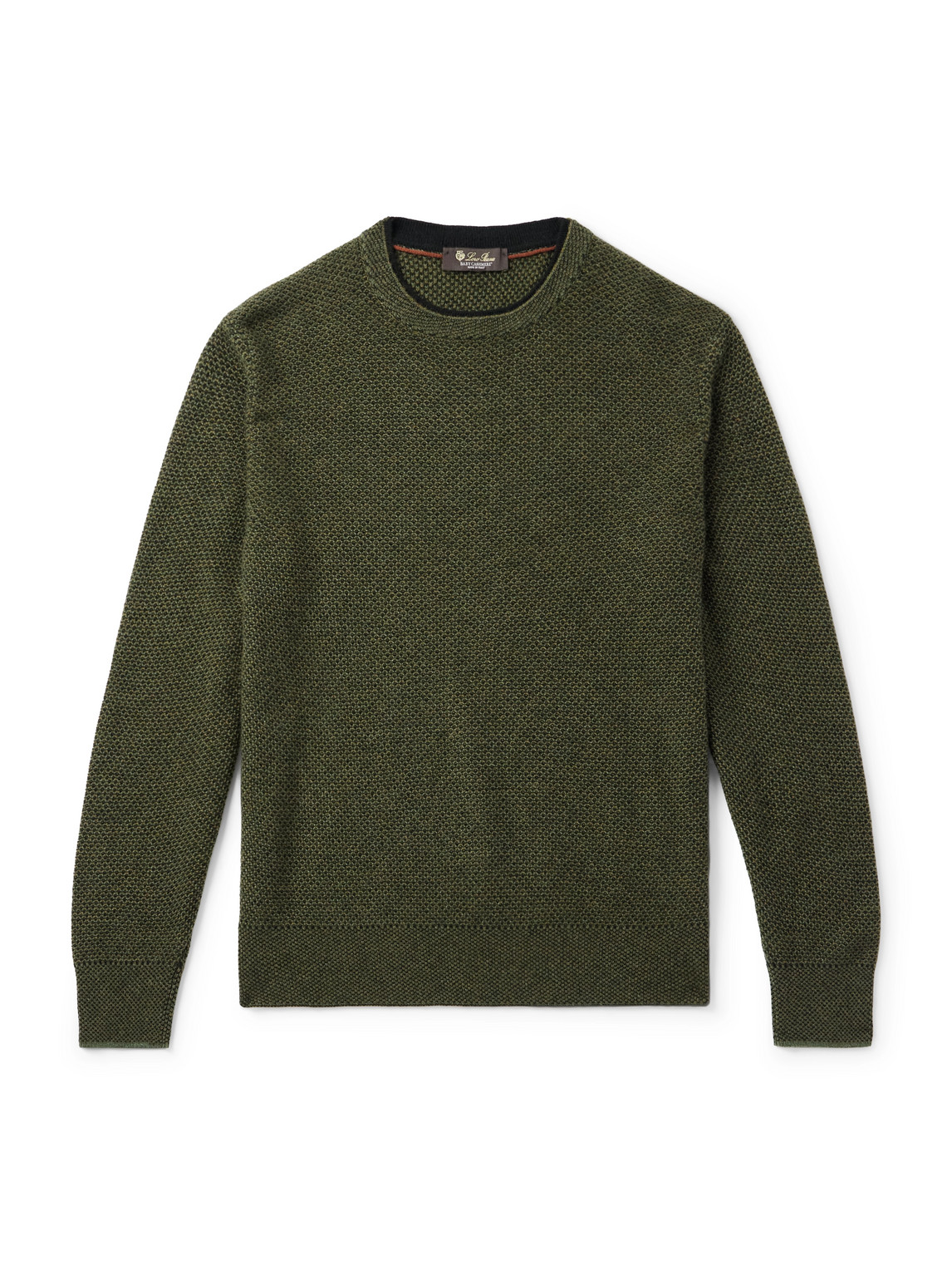 Loro Piana Varallo Honeycomb-knit Baby Cashmere Sweater In Green