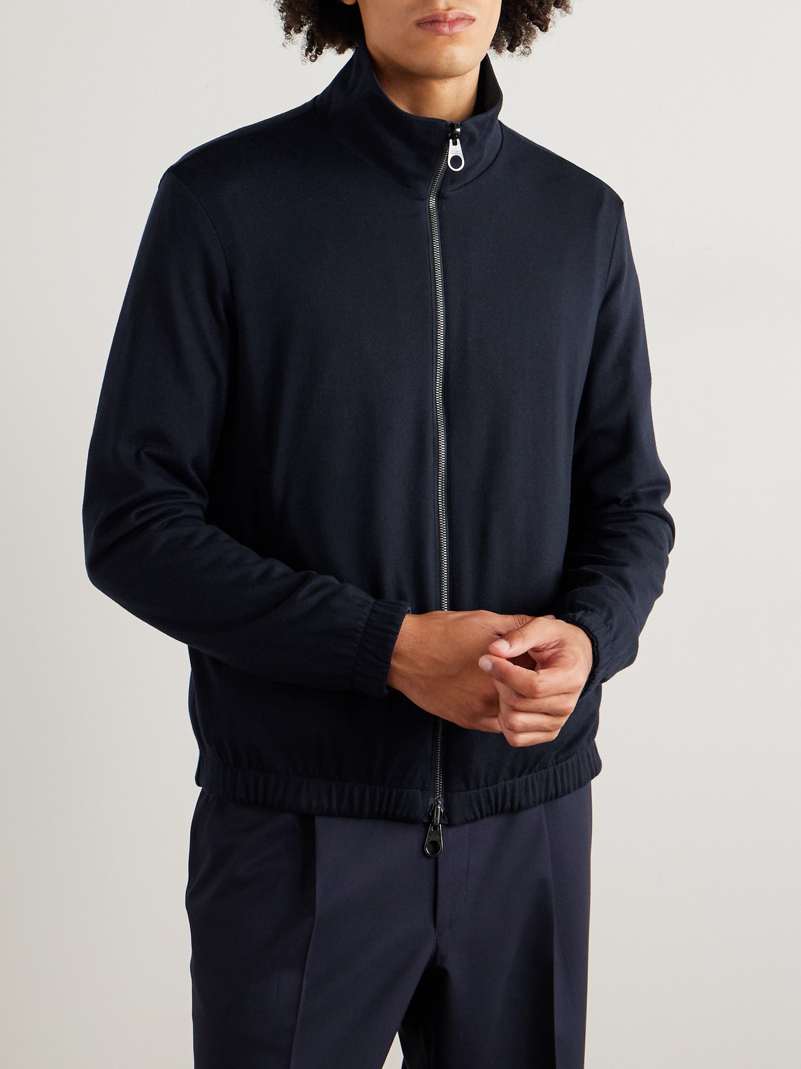Loro Piana Reversible Windmate® Storm System® Nylon And Cashmere Blouson Jacket In Blue