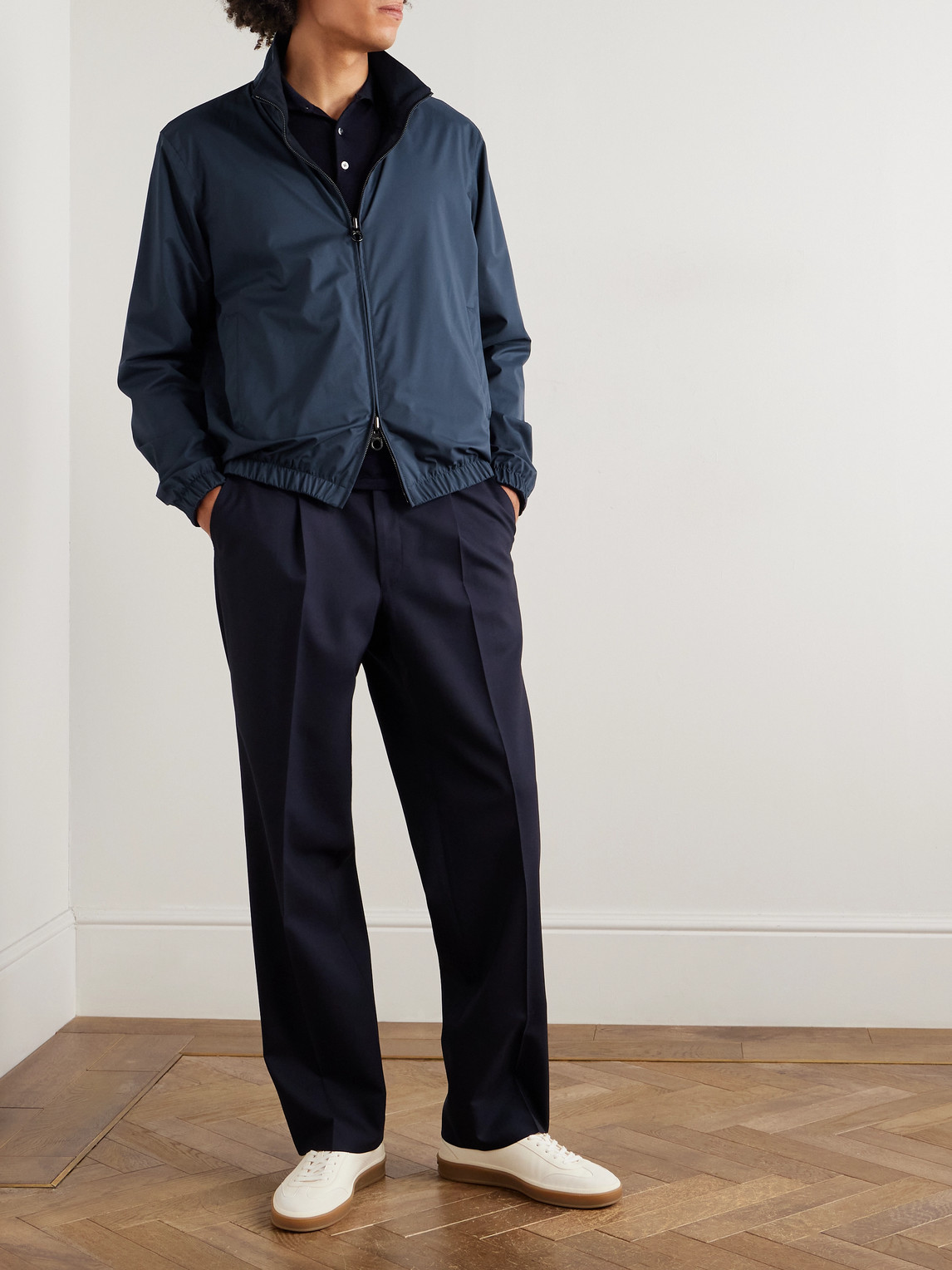 Loro Piana Reversible Windmate® Storm System® Nylon And Cashmere Blouson Jacket In Blue