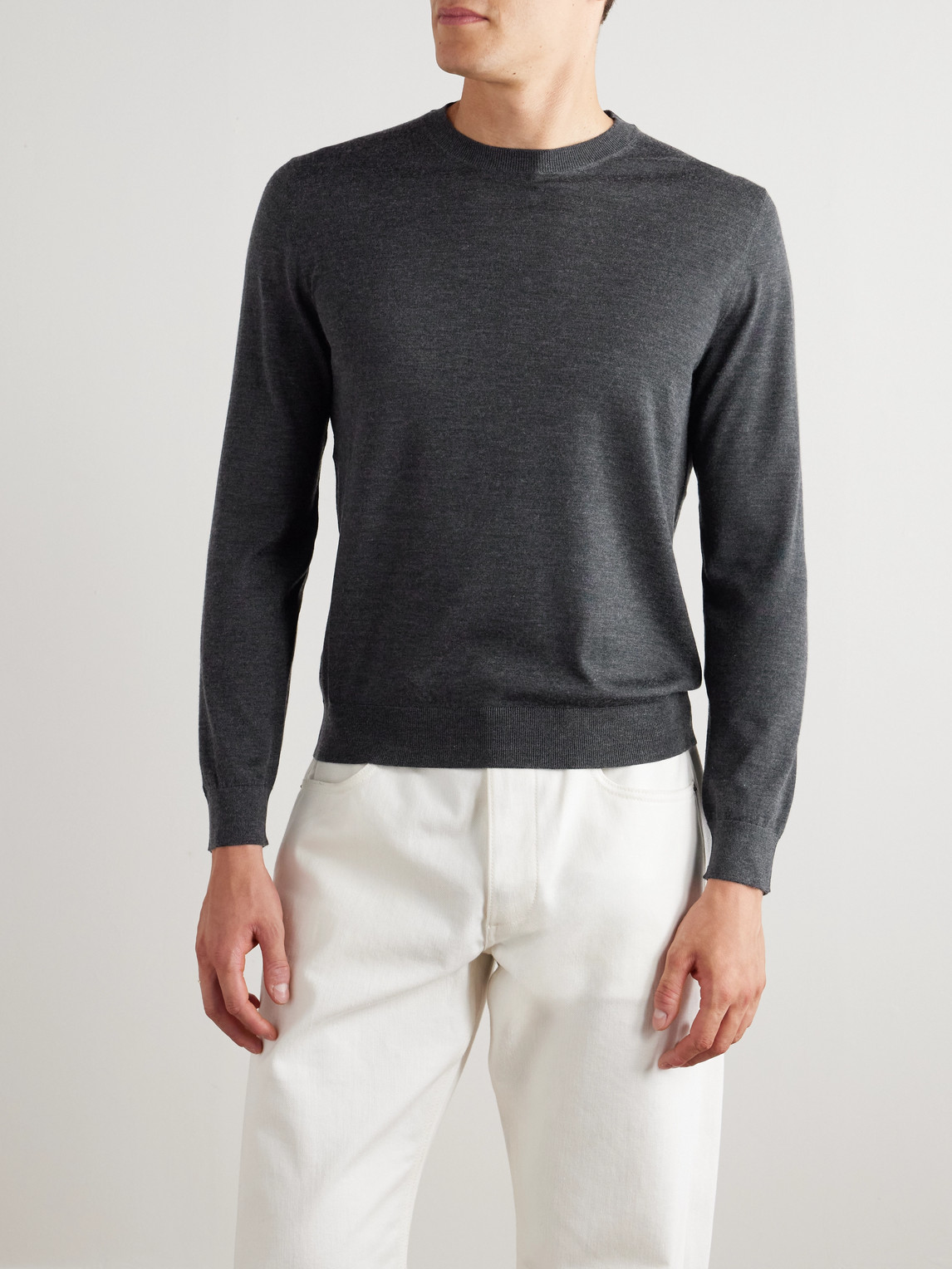 Loro Piana Sottile Slim-fit Wool, Silk And Cashmere-blend Sweater
