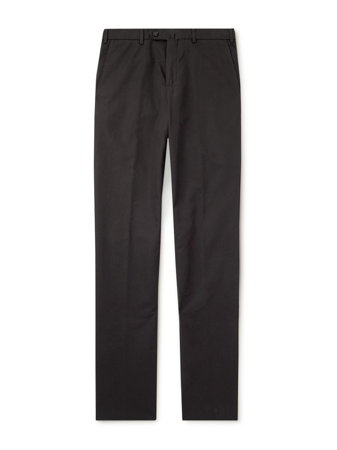 Loro Piana Carlo Hyannis Tapered Cotton-blend Trousers In Black