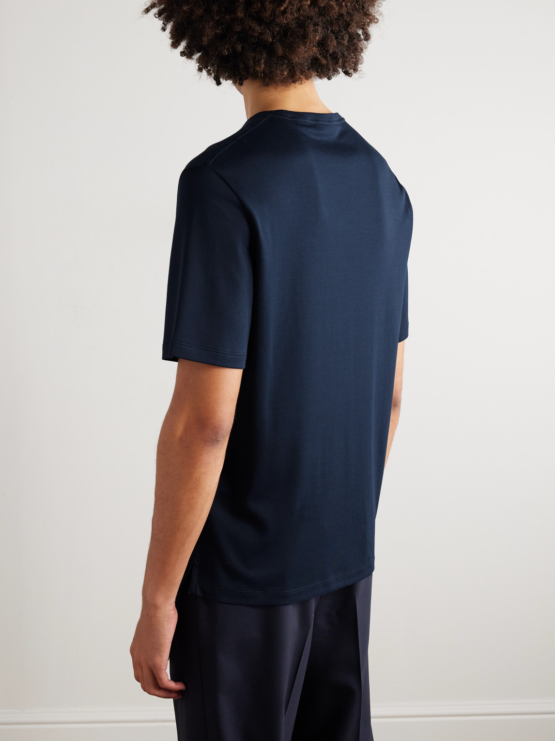 Loro Piana Tremezzo Sea Island Cotton-jersey T-shirt In Blue