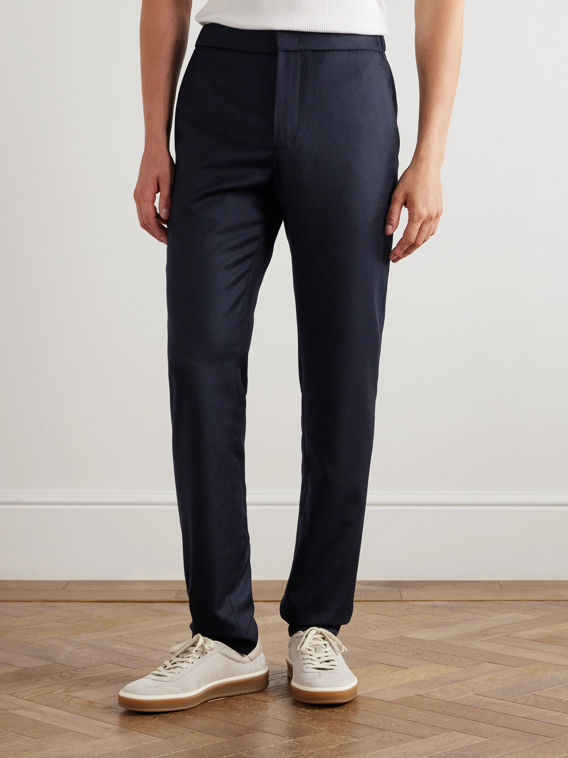 Loro Piana Leisure City Slim-fit Virgin Wool And Cashmere-blend Trousers