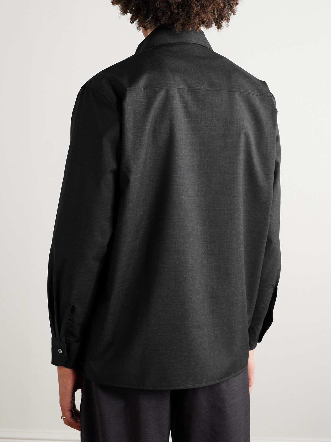 Saman Amel Wool Overshirt In Gray