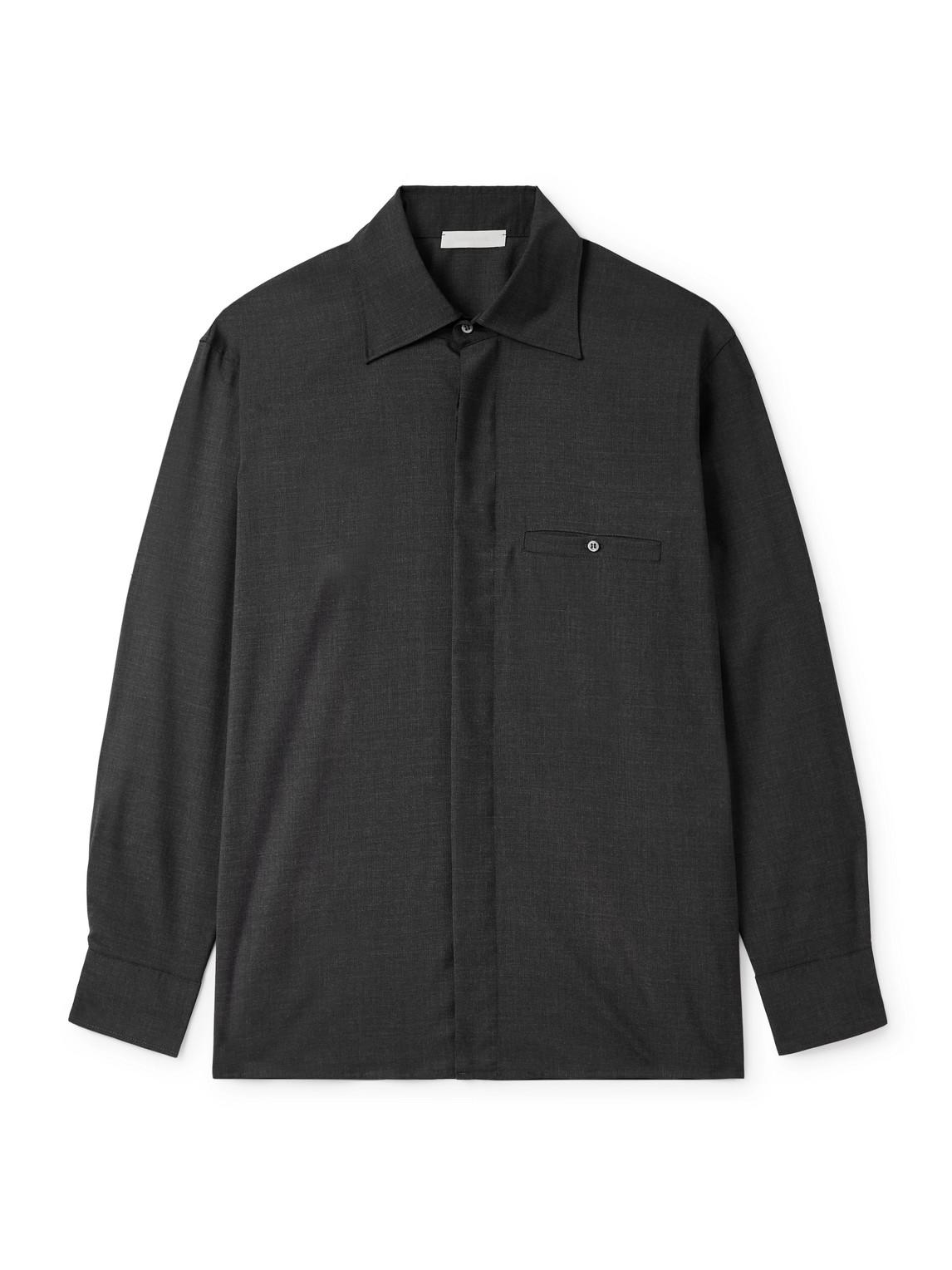 Saman Amel Wool Overshirt In Gray