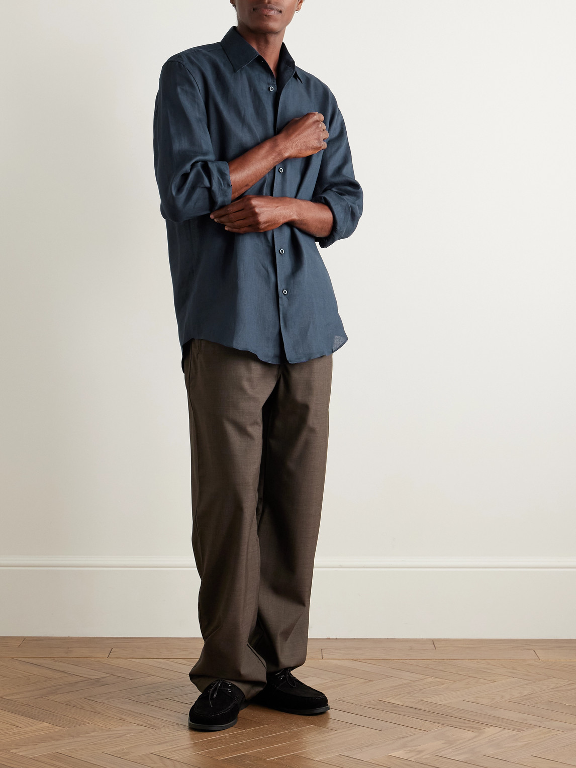 Saman Amel Linen Shirt In Blue