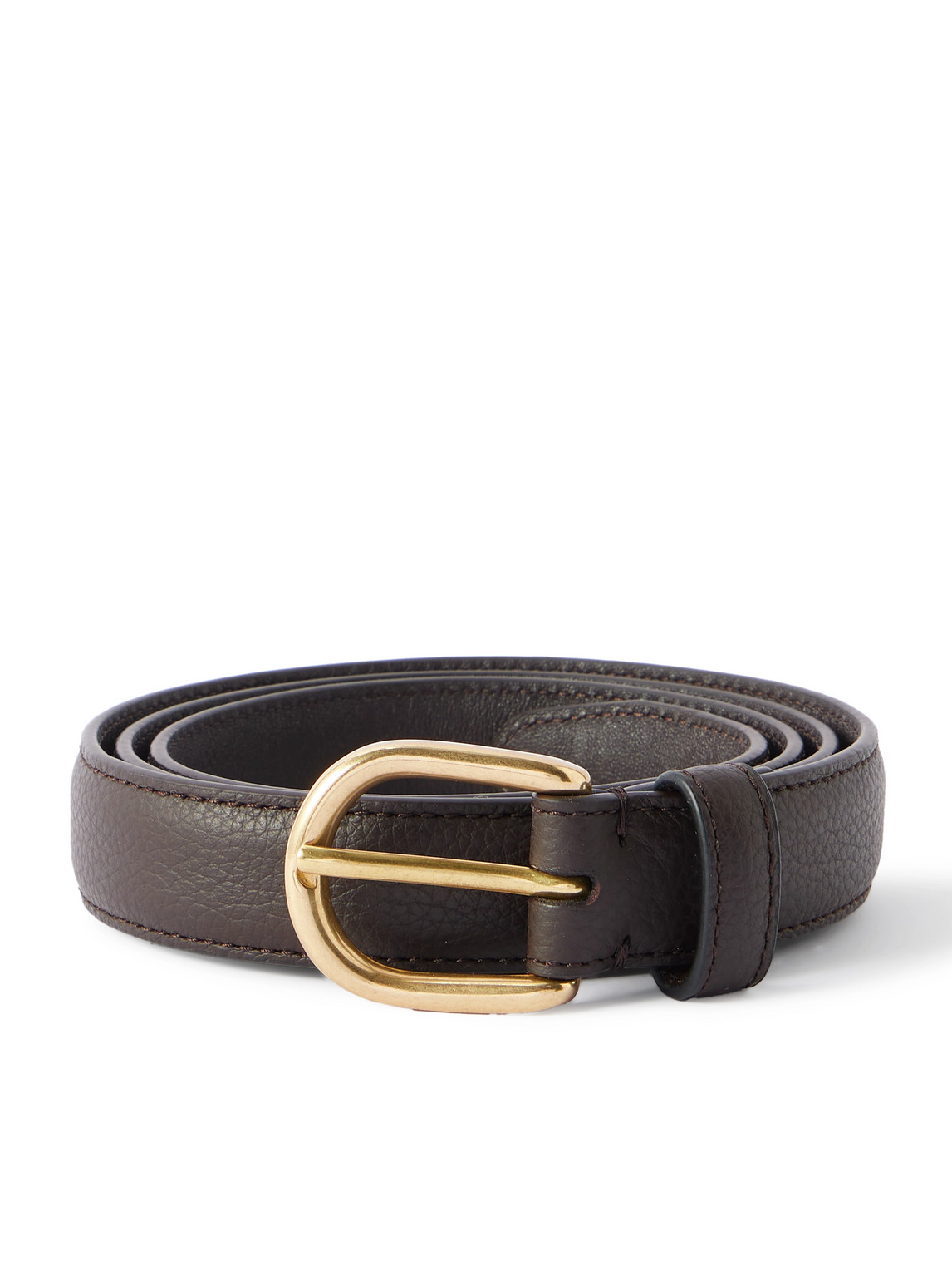 Saman Amel Cardon 2.5cm Full-grain Leather Belt In Brown