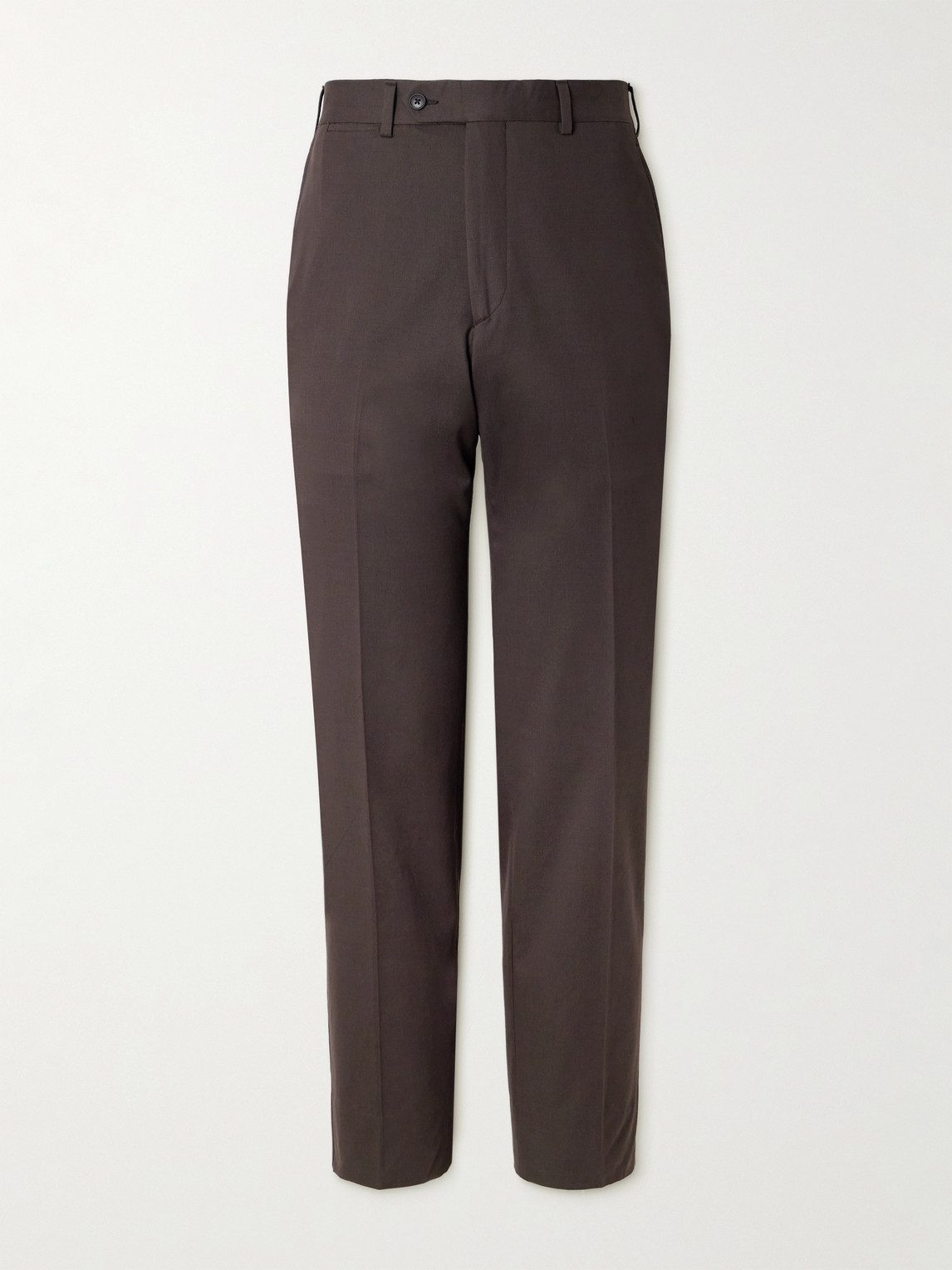 Saman Amel Straight-leg Cotton-blend Trousers In Brown