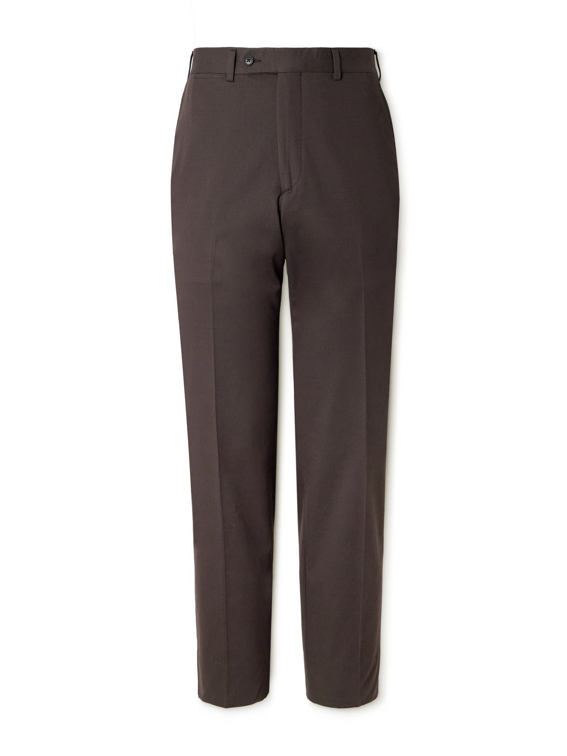 Saman Amel Straight-leg Cotton-blend Trousers In Brown