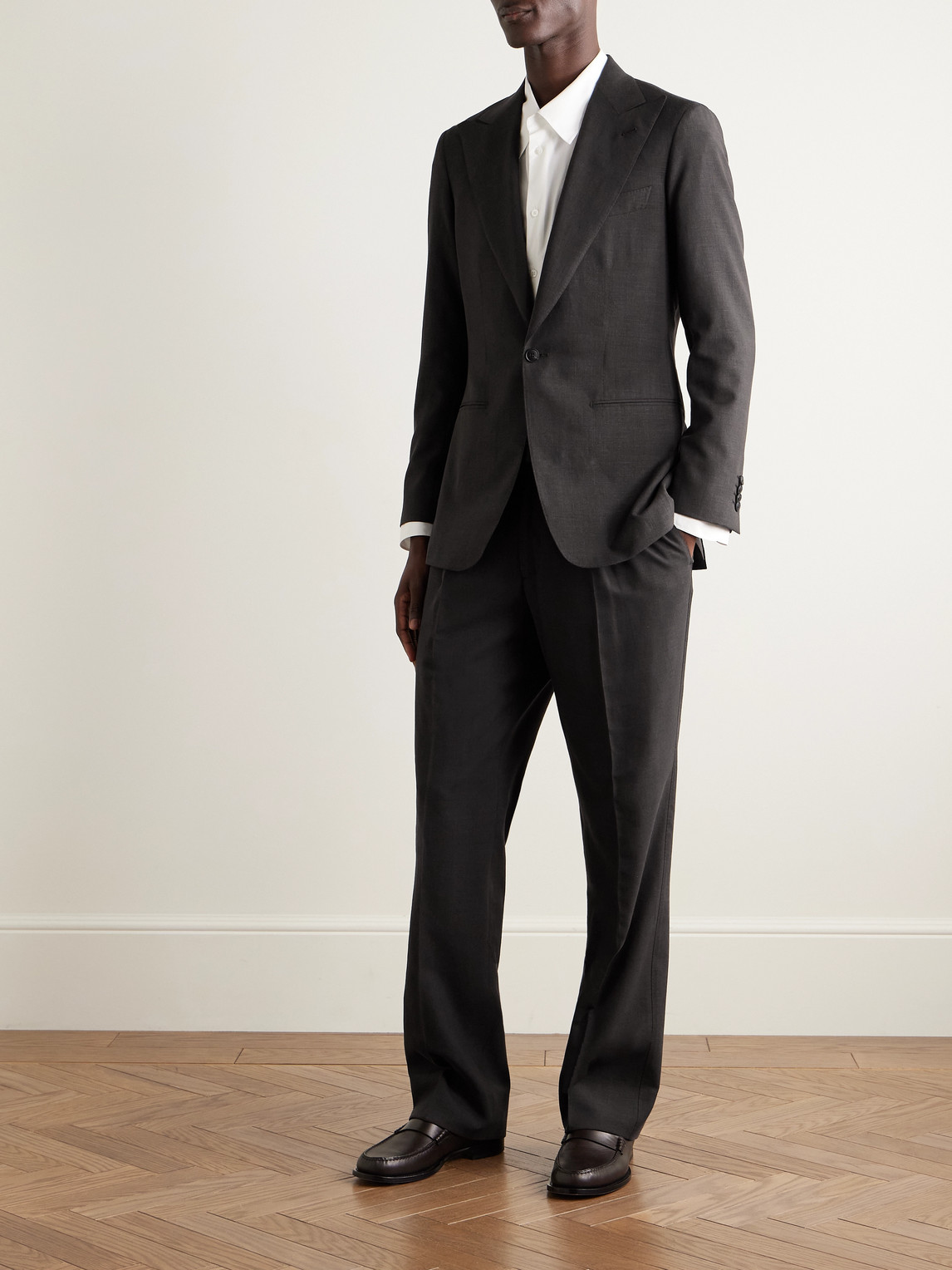 Saman Amel Wool-blend Suit Jacket In Blue